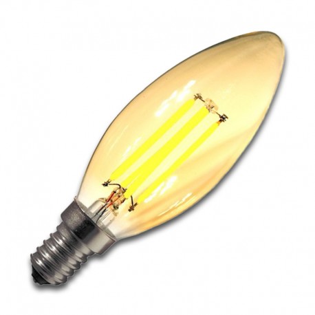 Bombilla Filamento LED E14 3W GOLDEN 2200K VELA REGULABLE