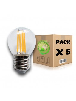PACK Bombillas Filamento LED E27 4W 2700K G45 x 3 uds