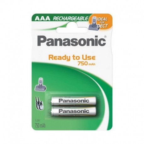 Pilas Panasonic Recargables AAA LR03 2 UDS 750 mAh