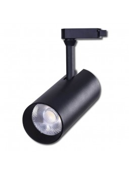 Proyector LED Negro 30W carril monofásico 24º/60º Regulable