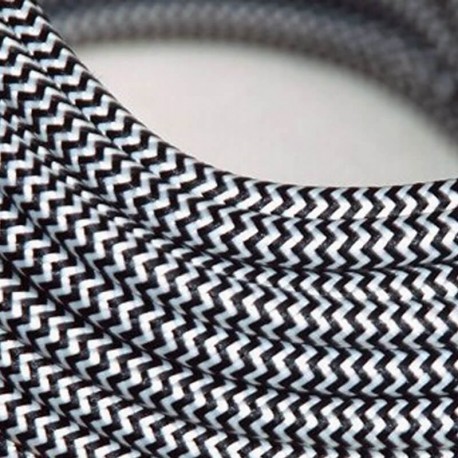 Cable Textil Vintage Negro/Blanco