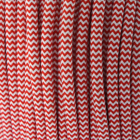 Cable Textil Vintage Rojo/Blanco